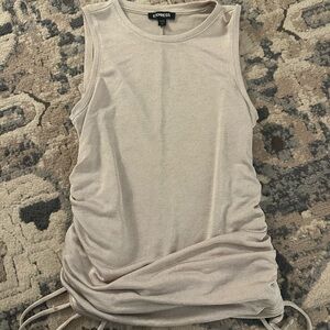 Express champagne Ruched Tank Top